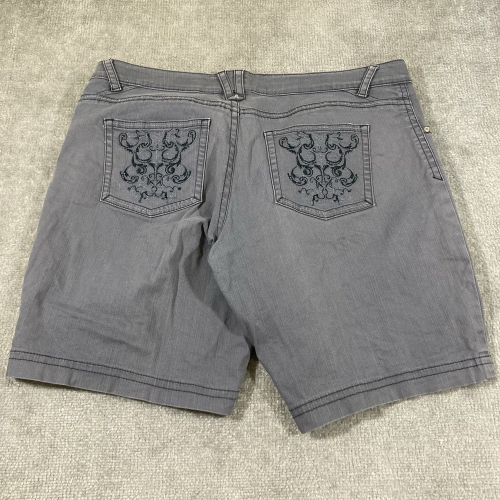 Lee Modern Series Gray Shorts Womens Embroidered Pocket Casual Shorts - Picture 1 of 7